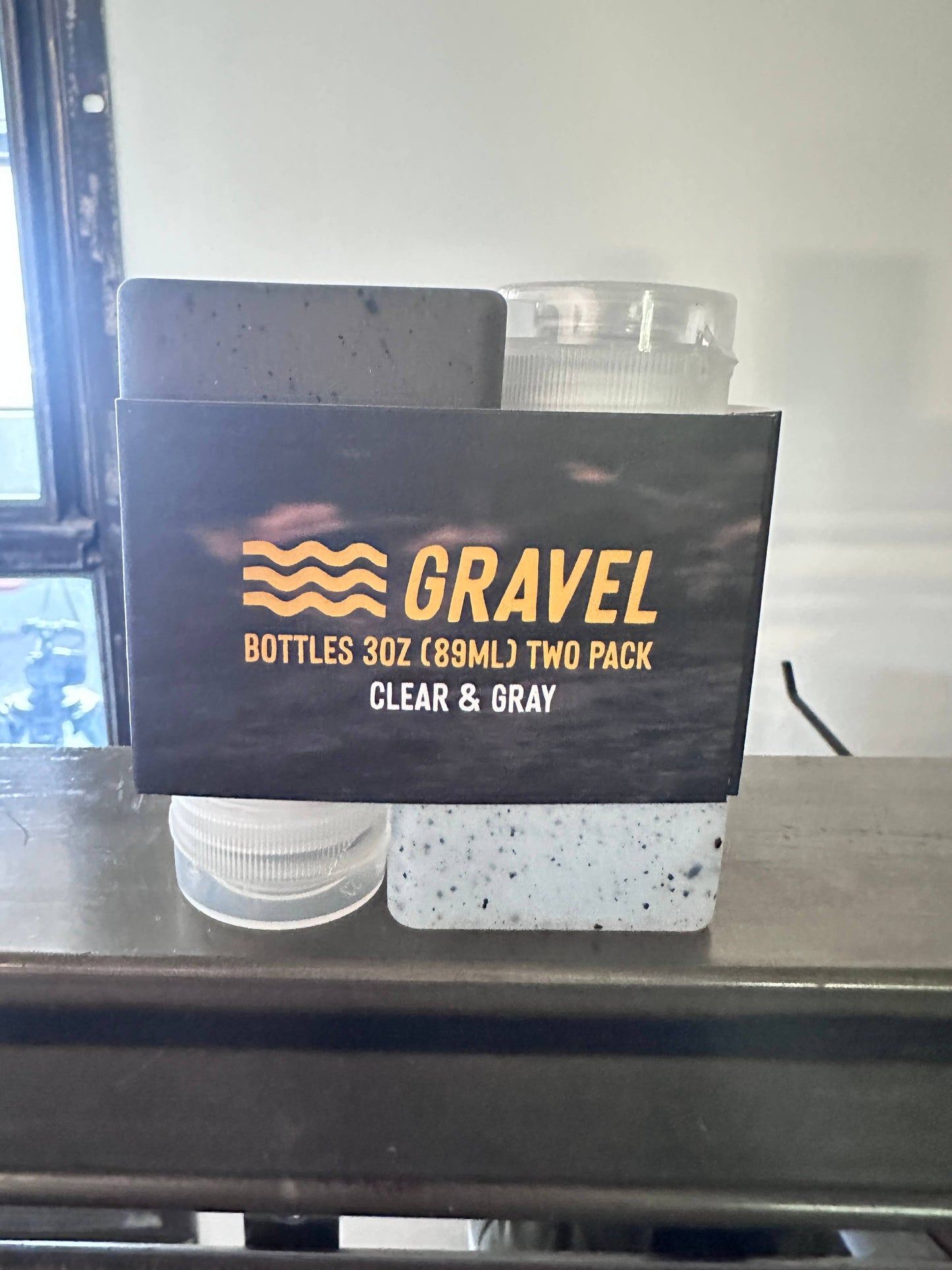 Travel Bottles - 3oz (89 ml), Gray & Clear, Two Pack