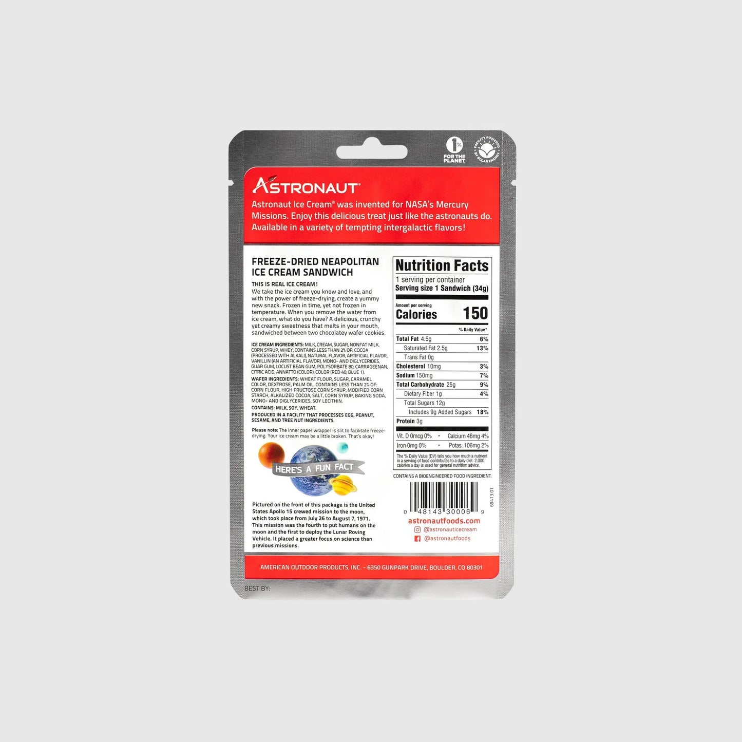 Astronaut Neapolitan Ice Cream Sandwich