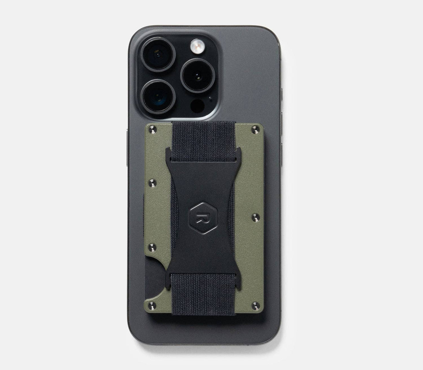 Ridge Wallet For MagSafe - Matte Olive with Cash Strap