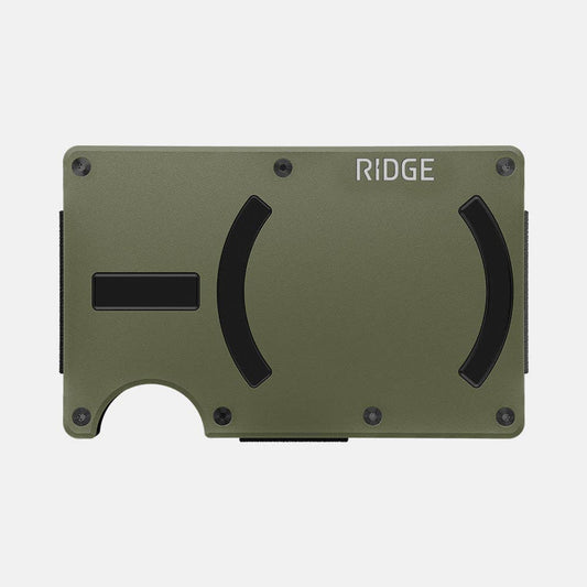 Ridge Wallet For MagSafe - Matte Olive with Cash Strap