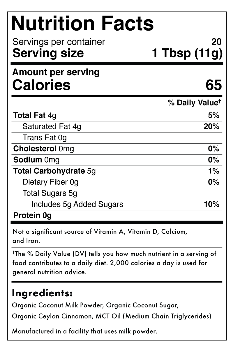 Cinnamon Vegan Coconut Creamer