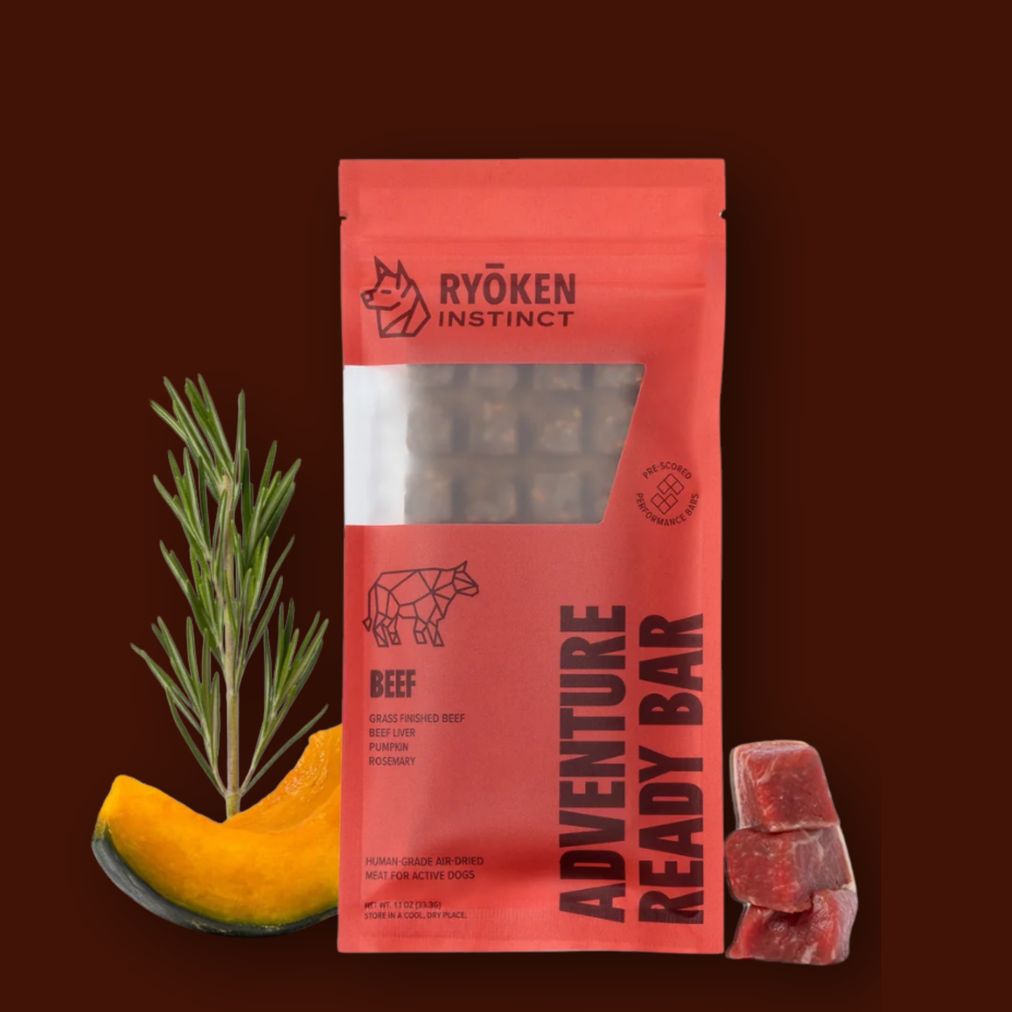 Beef Treat & Snack Bar for Active Dogs - Energy & Recovery