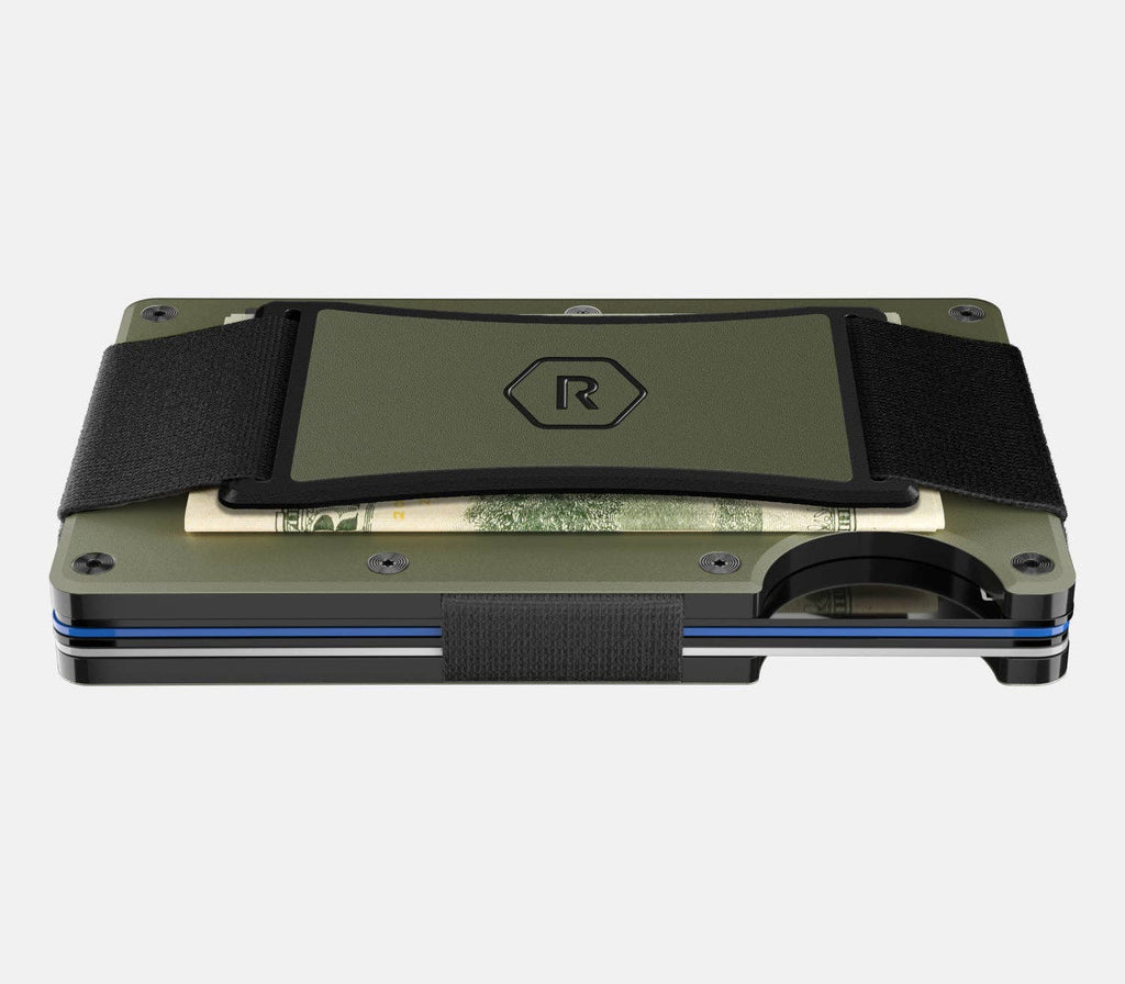 Ridge Wallet 2.0 - Matte Olive with Cash Strap
