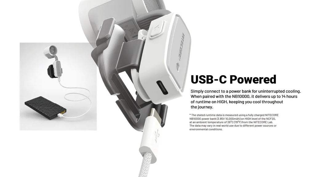Clip-on Fan - Lightweight, Outdoor (Requires External Power Source)