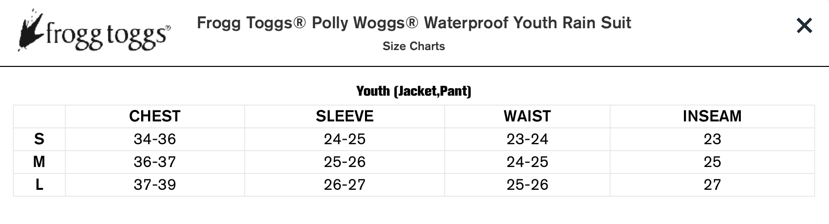Polly Woggs Kid's Rain Suit - Small