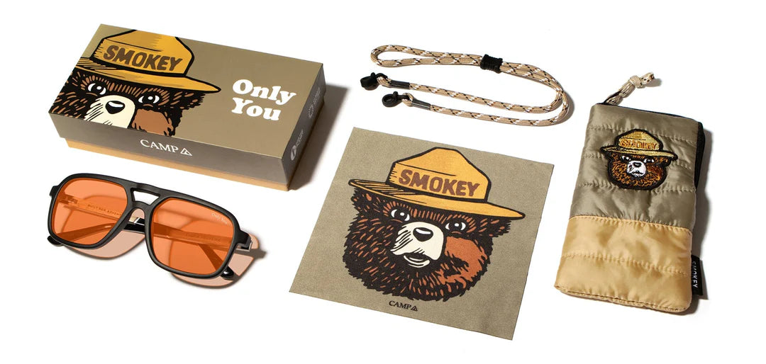 Glacier “Smokey Bear” Sunglasses - Matte Black / HD Plus Polarized Amber