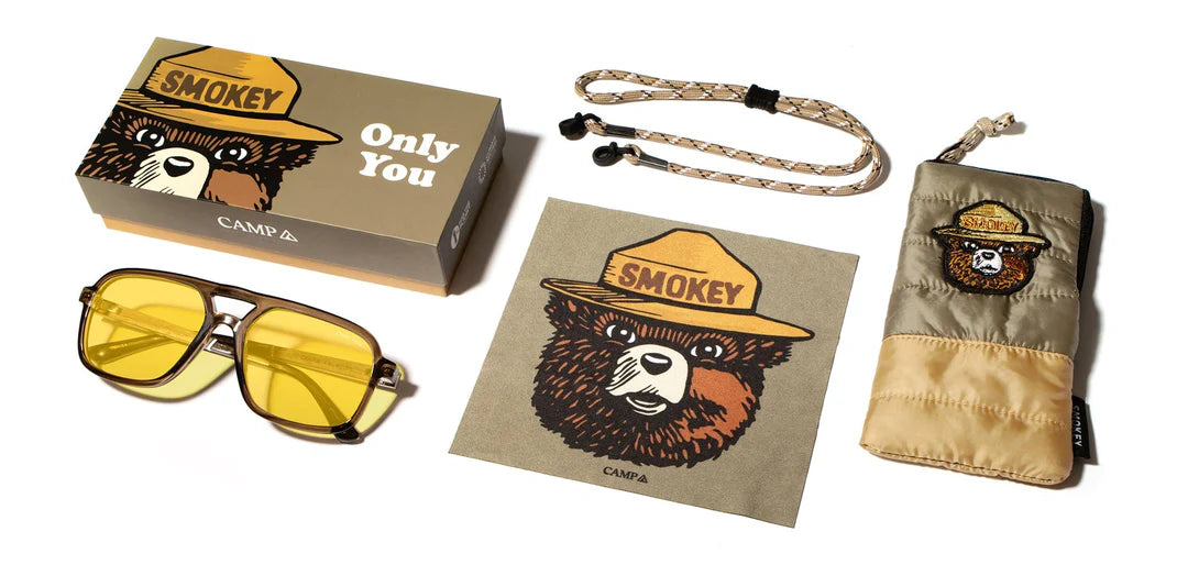 Glacier “Smokey Bear” Sunglasses - Matte Black / HD Plus Polarized Yellow