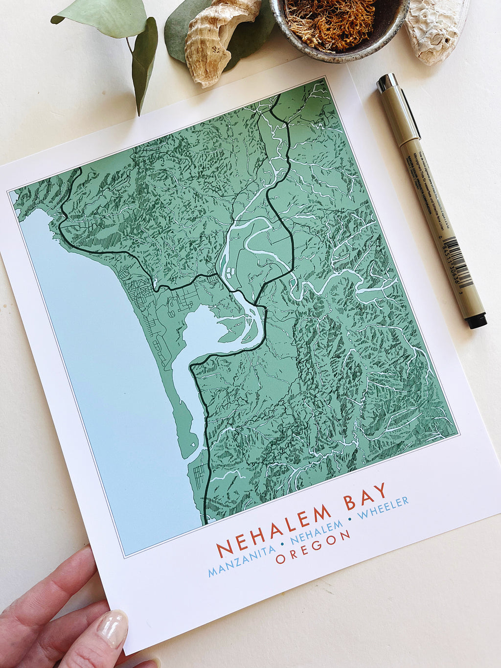 Nehalem Bay Map Print