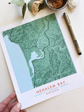 Nehalem Bay Map Print
