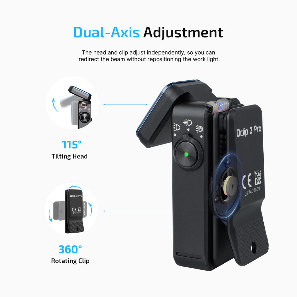 Oclip 2 Pro Clip-on Flashlight - Black