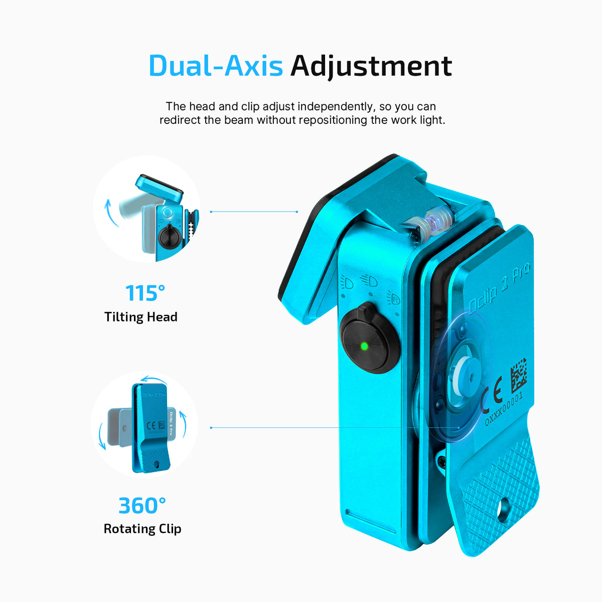 Oclip 2 Pro Clip-on Flashlight - Blue