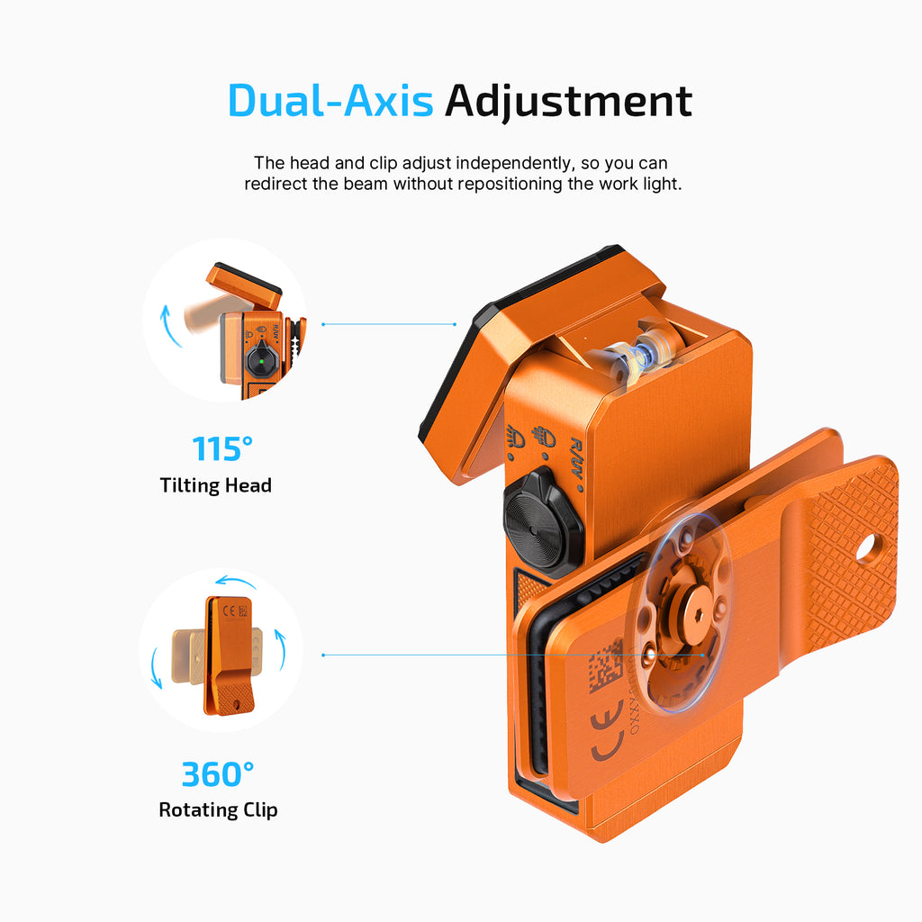 Oclip 2 Ultra Clip-on Flashlight - Orange
