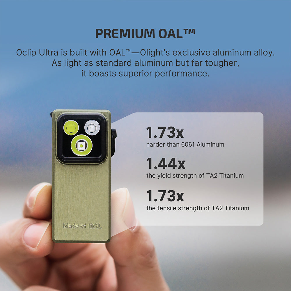 Oclip Ultra Clip-on Flashlight - Olive Green