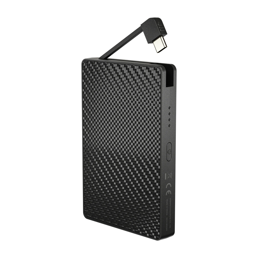 Pocket 10,000mAh USB-C Power Bank with Built-In Cable
