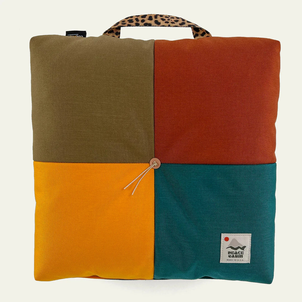Wanderer "Quad" Outdoor Cushion - Tan/Rust/Turq/Gold