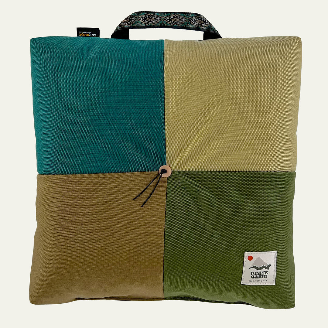 Wanderer "Quad" Outdoor Cushion - Tan/Turq/Olive