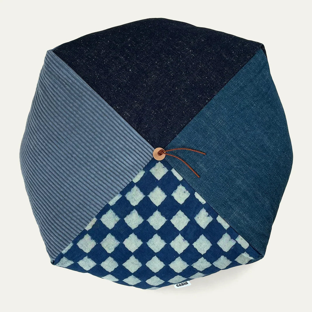 Wingspread Cushion - Indigo/Checkerboard Patchwork