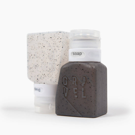 Travel Bottles - 3oz (89 ml), Gray & Clear, Two Pack