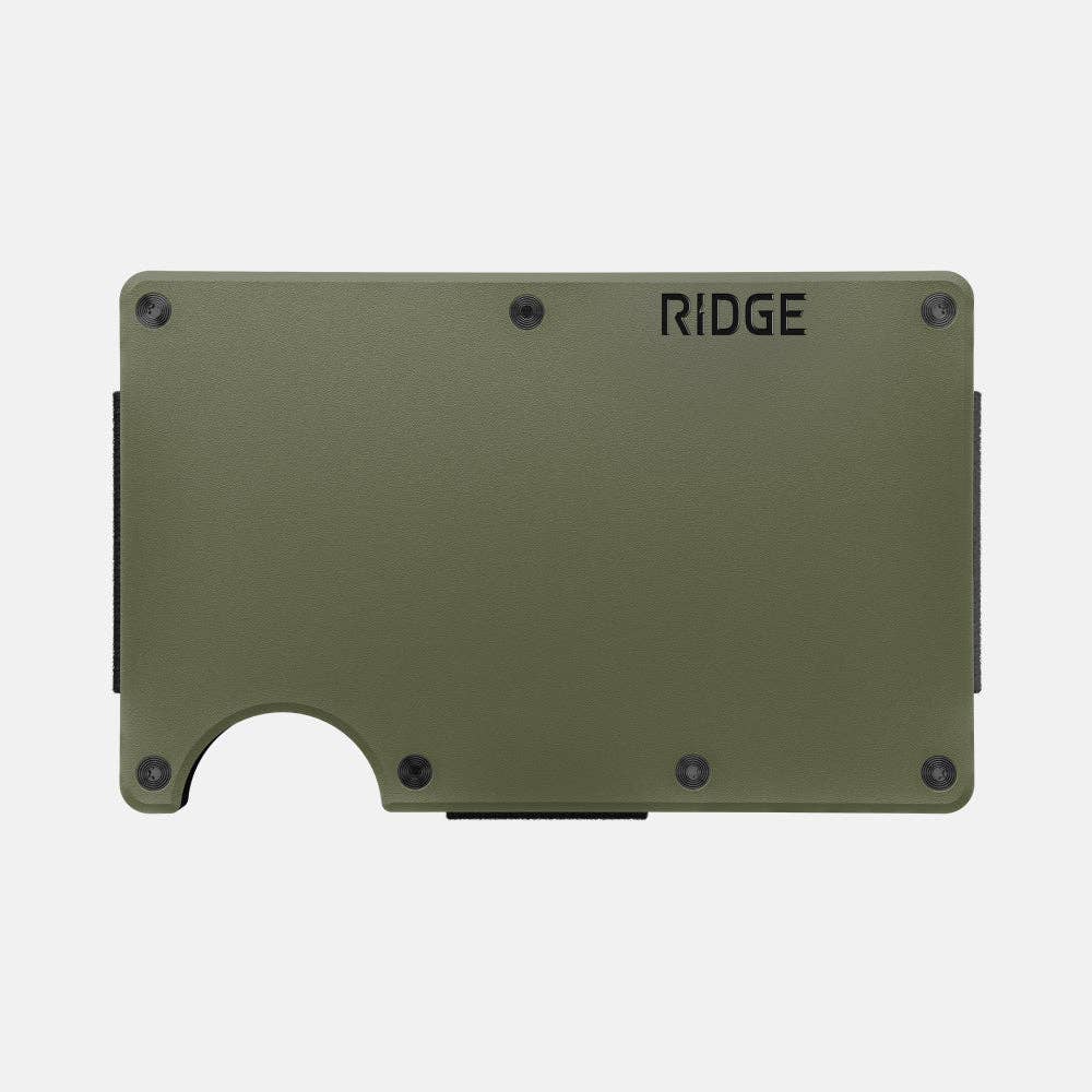 Ridge Wallet 2.0 - Matte Olive with Cash Strap