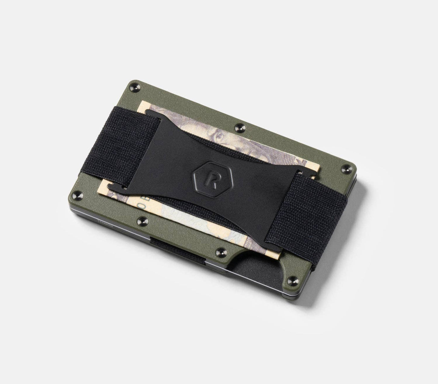 Ridge Wallet For MagSafe - Matte Olive with Cash Strap